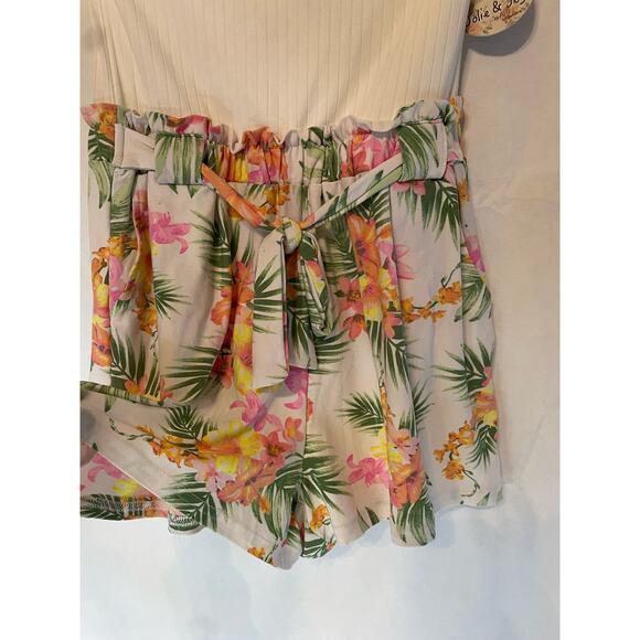 NWT Jolie & Joy Tube Top Romper Women's Small Tropical Sleeveless - Picture 2 of 6